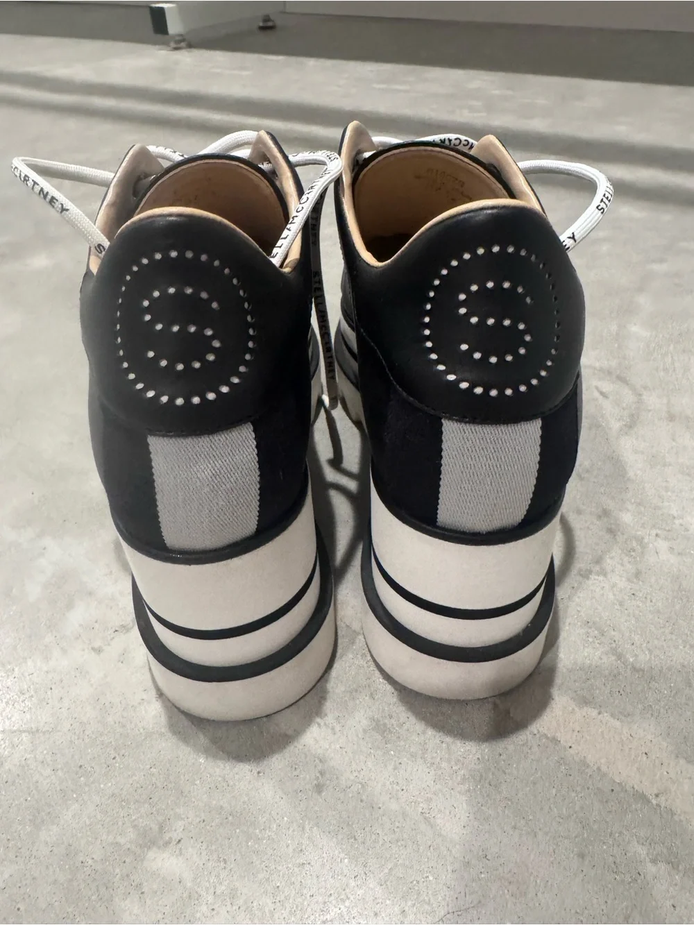 Stella McCartney Elyse Black & White Platform Sneakers